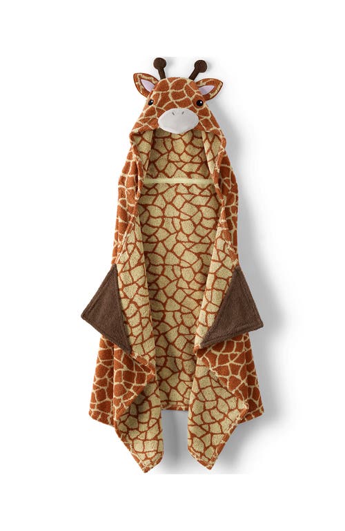 Lands' End Kids Cotton Hooded Towel In Giraffe