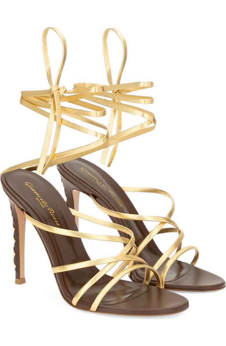 Gianvito Rossi Zaira 105 Sandal, Alternate, color, Gold Leather
