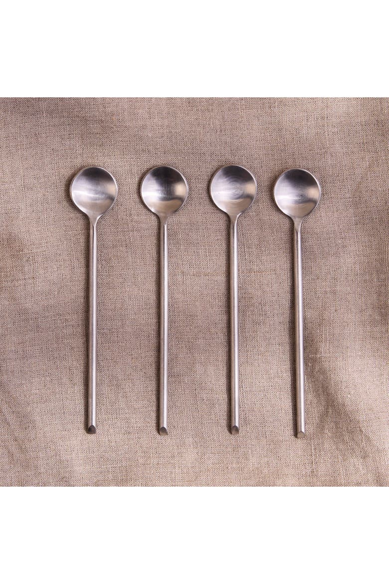 Thin Spoons - Set of 4, Alternate, color, Metallic Silver