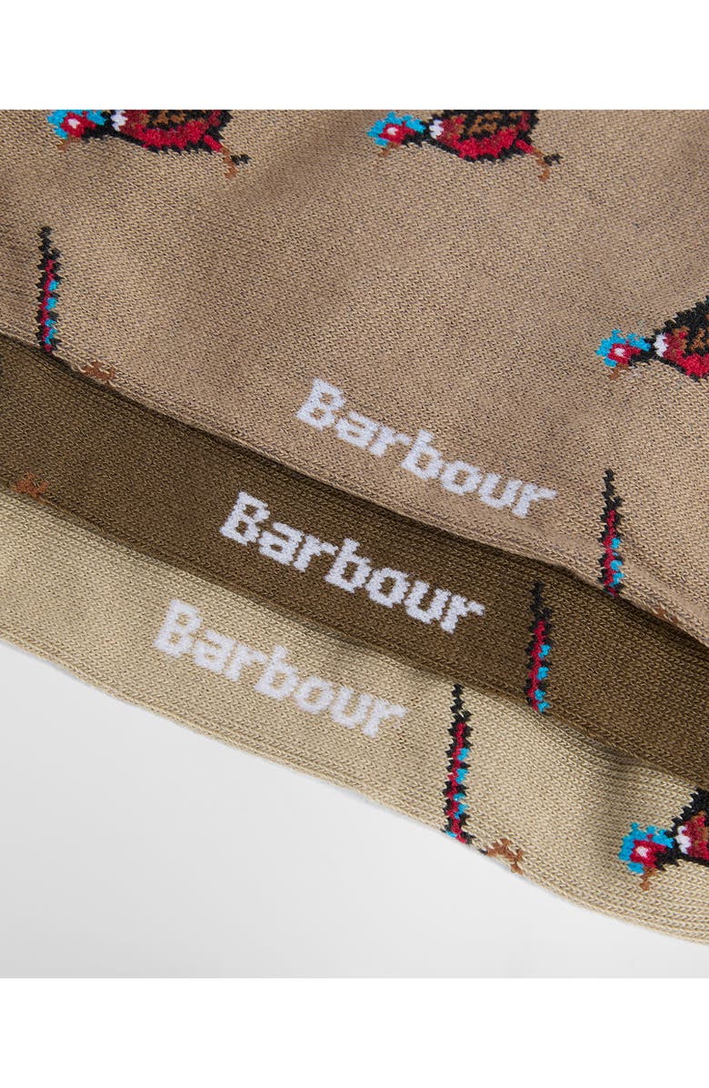 Barbour Pheasant Assorted 3-Pack Cotton Blend Dress Socks Gift Box, Alternate, color, Trench/ Beech Mix