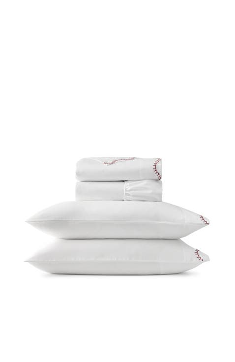 Lucerne Scallop Luxury Cotton Sateen Embroidered Sheet Set Bundles
