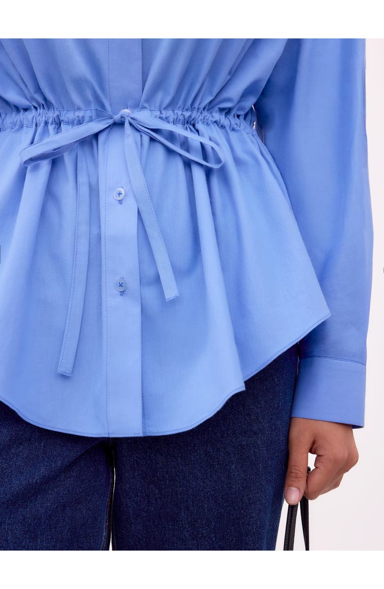 Ro&Zo Stripe Long Sleeve Channel Waist Shirt, Alternate, color, Blue