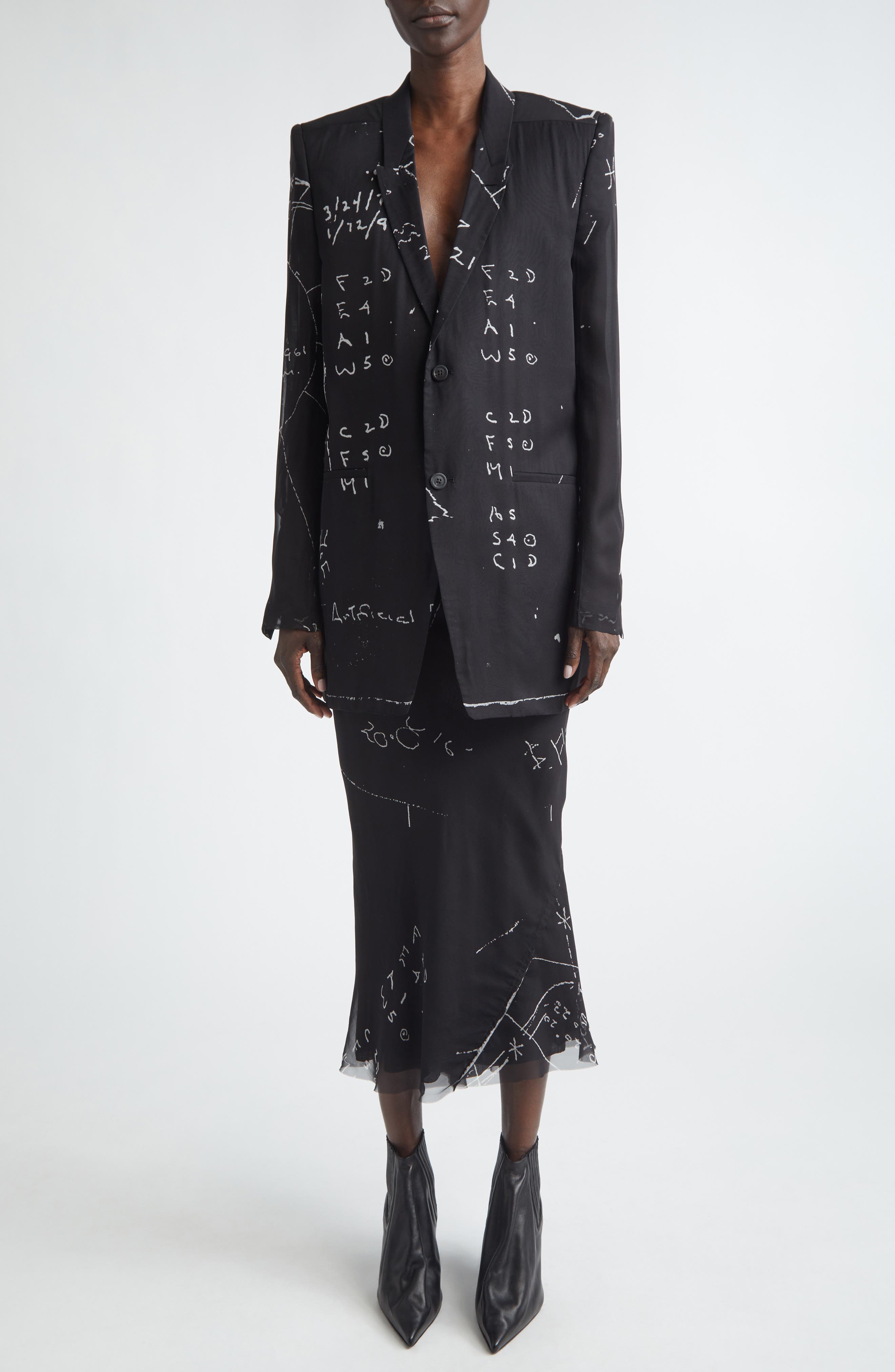 Temple Concordian Print Silk Chiffon Jacket - image 2