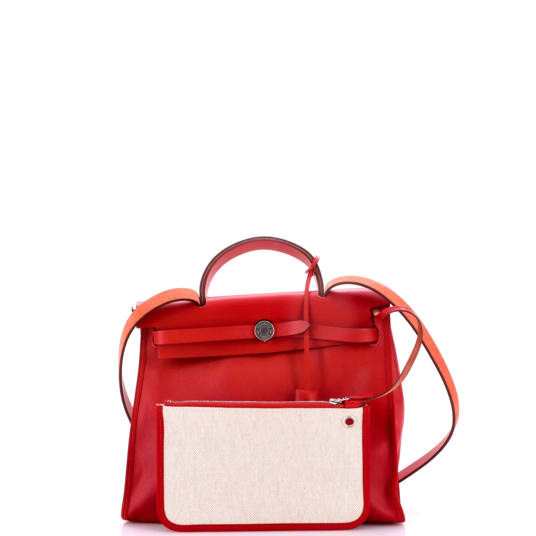 Herbag Zip Berline Vache Canvas and Leather 31, Alternate, color, Red