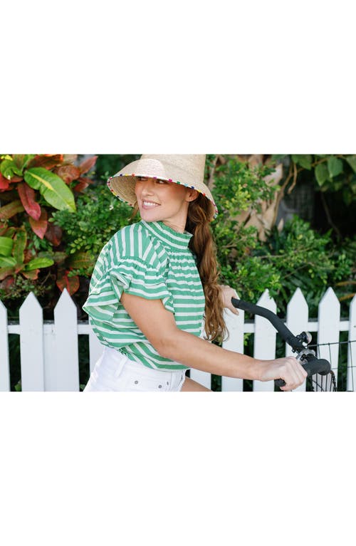 Sunshine Tienda Roselia Palm Straw Bucket Hat In Multi Stripe