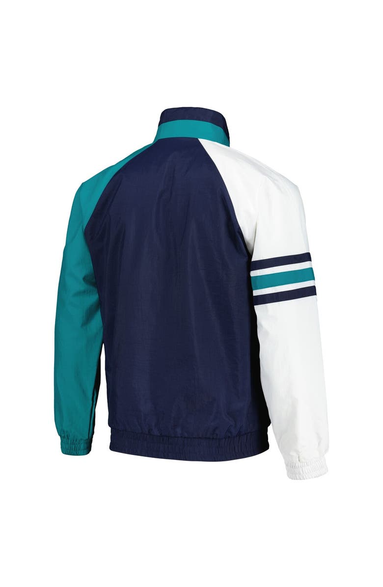 STARTER Men's Starter Navy/White Seattle Mariners Elite Raglan Half-Zip Jacket, Alternate, color,