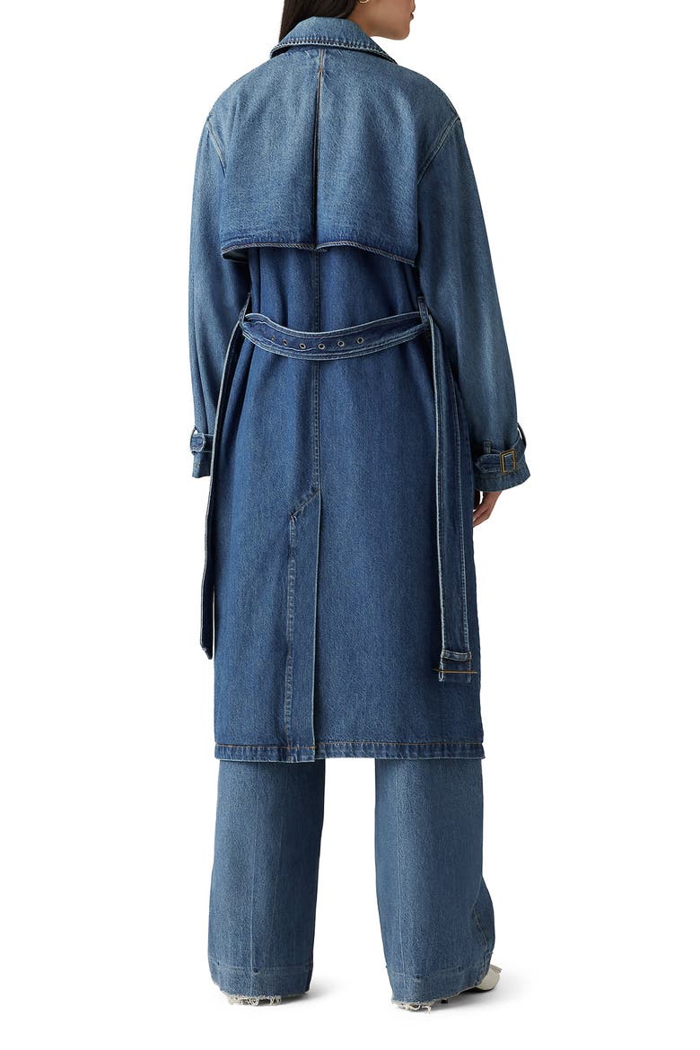 Spade Denim Trench Coat, Alternate, color, LETS GET LOST AGAIN