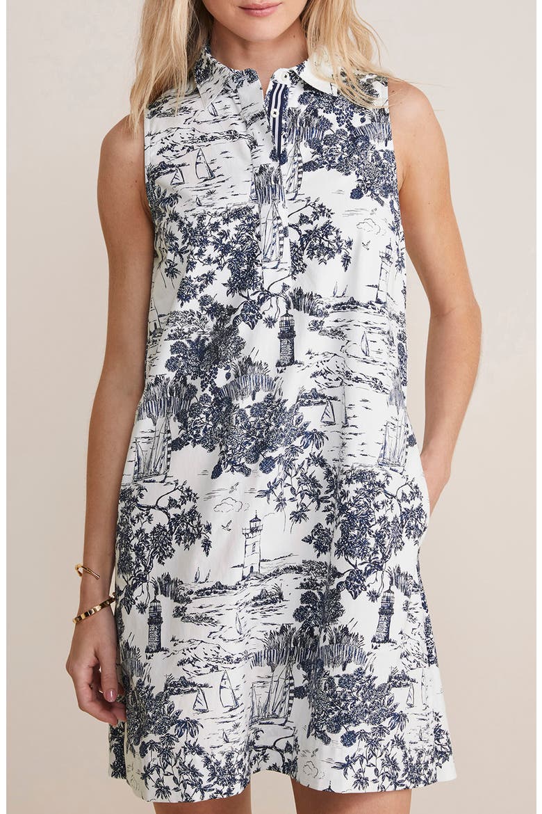 Sleeveless Cotton Popover Minidress, Alternate, color, VINEY