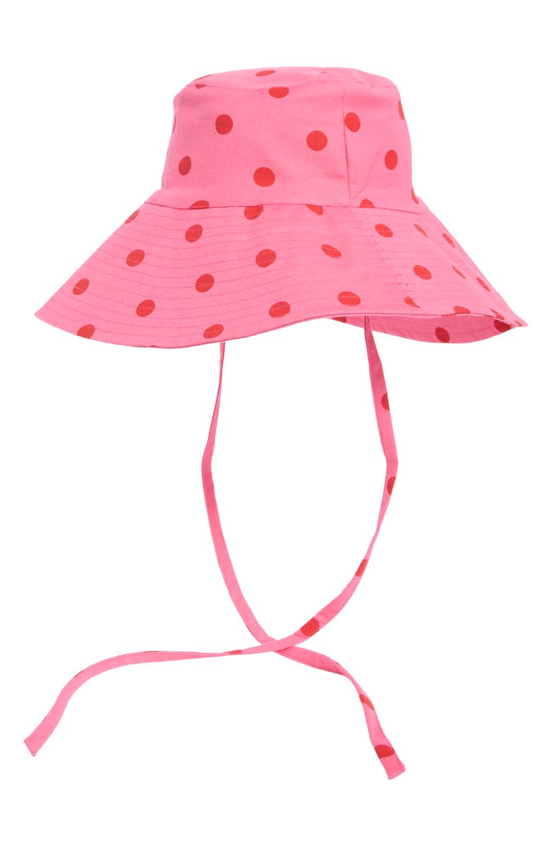 Damson Madder Polka Dot Organic Cotton & Linen Sun Hat, Alternate, color, Pink