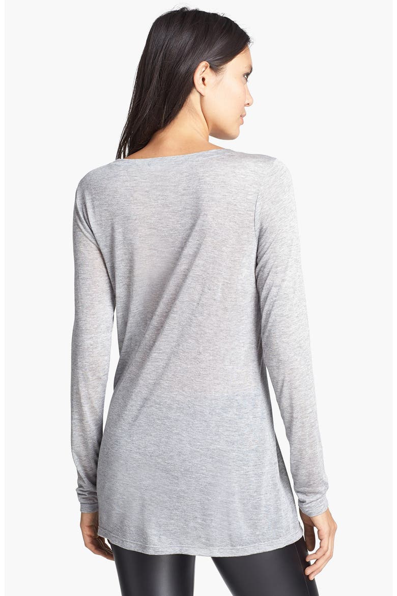 Long Sleeve Sheer Tunic, Alternate, color, HEATHER GREY