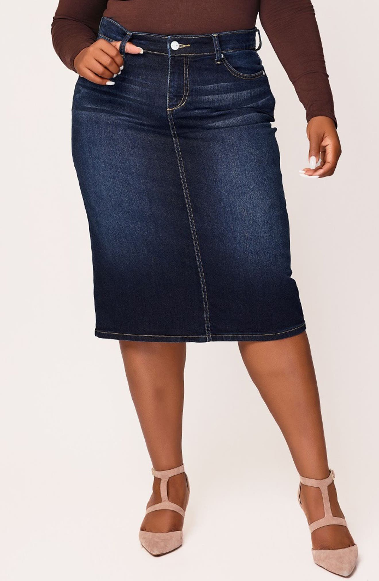 Denim Midi Skirt