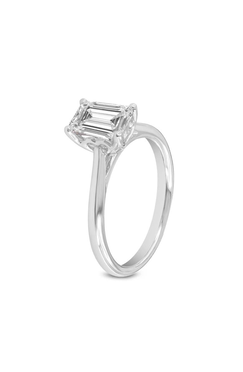 LuvMyJewelry Baroness 14K White Gold Emerald Cut Lab Grown Diamond Engagement Ring - 1.52 ctw, Alternate, color, 14K White Gold