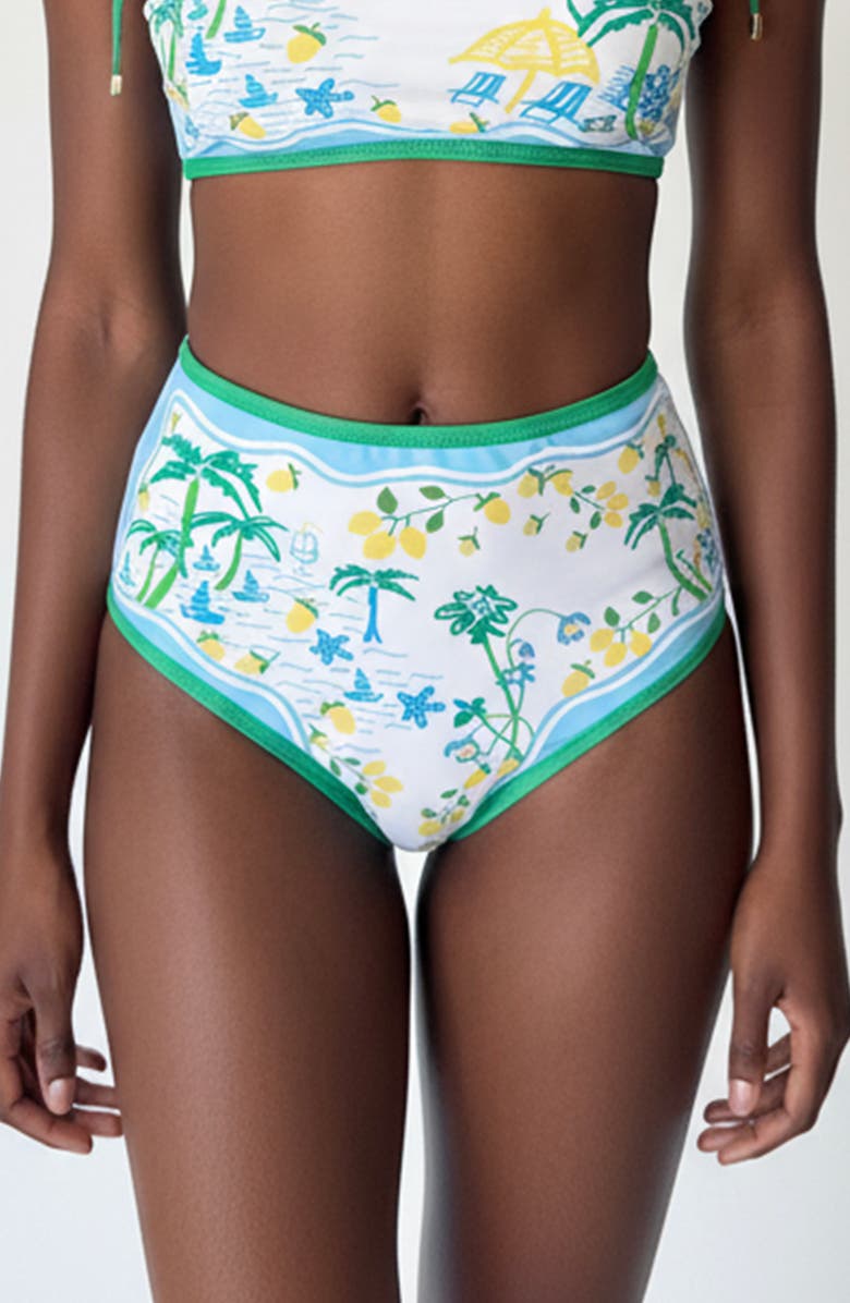 Jessie Zhao New York Tropical Escape Reversible Bikini Bottom, Alternate, color, Green