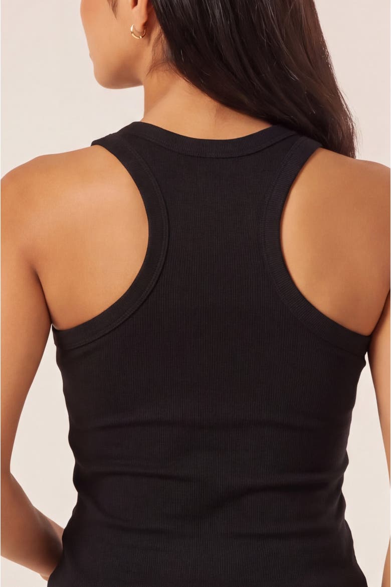 Square Neck Racerback Ribbed Biker Tank, Alternate, color, Black