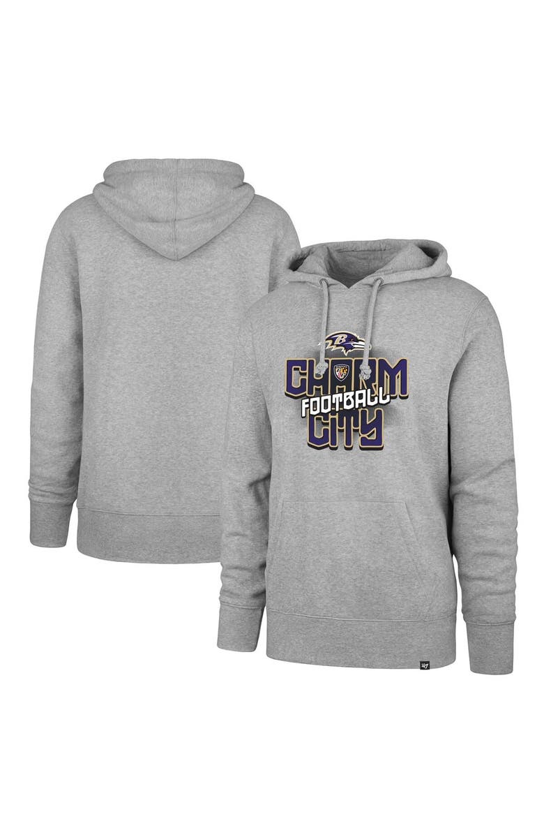 '47 Men's '47 Gray Baltimore Ravens Regional Headline Pullover Hoodie, Main, color, Gray