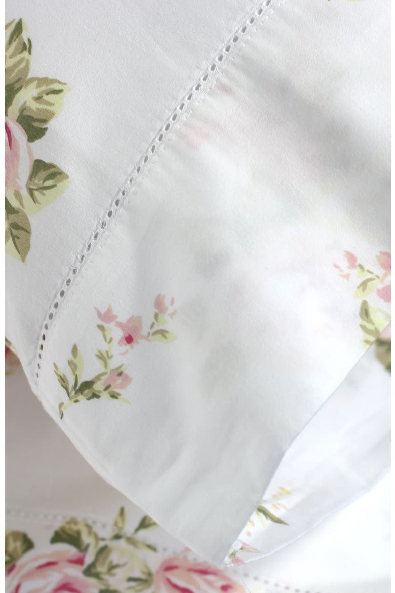 Rose Bouquet 400 Thread Count Cotton Sheet Set, Alternate, color, WHITE/ PINK