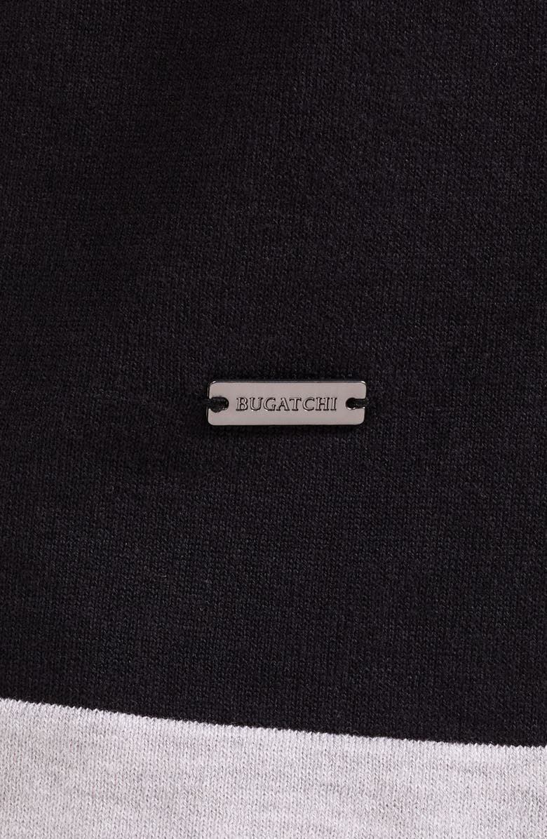 Bugatchi Cotton Blend Polo Sweater, Alternate, color, Black