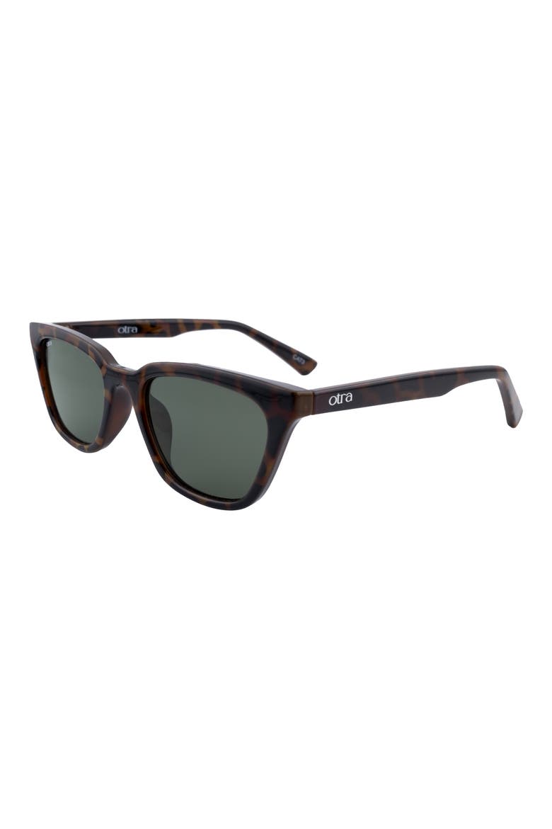 Seva Cat Eye Sunglasses, Alternate, color, TORTOISE/ GREEN