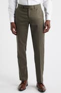 Berle Trim Fit Flat Front Lyocell & Cotton Twill Chinos