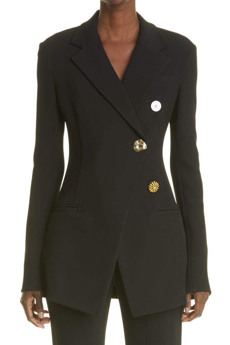 Button Blazer, Main, color, 001 BLACK