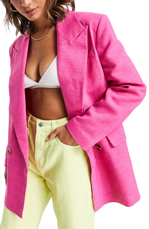 Bold Shoulder Double Breasted Blazer