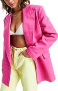Topshop Bold Shoulder Double Breasted Blazer