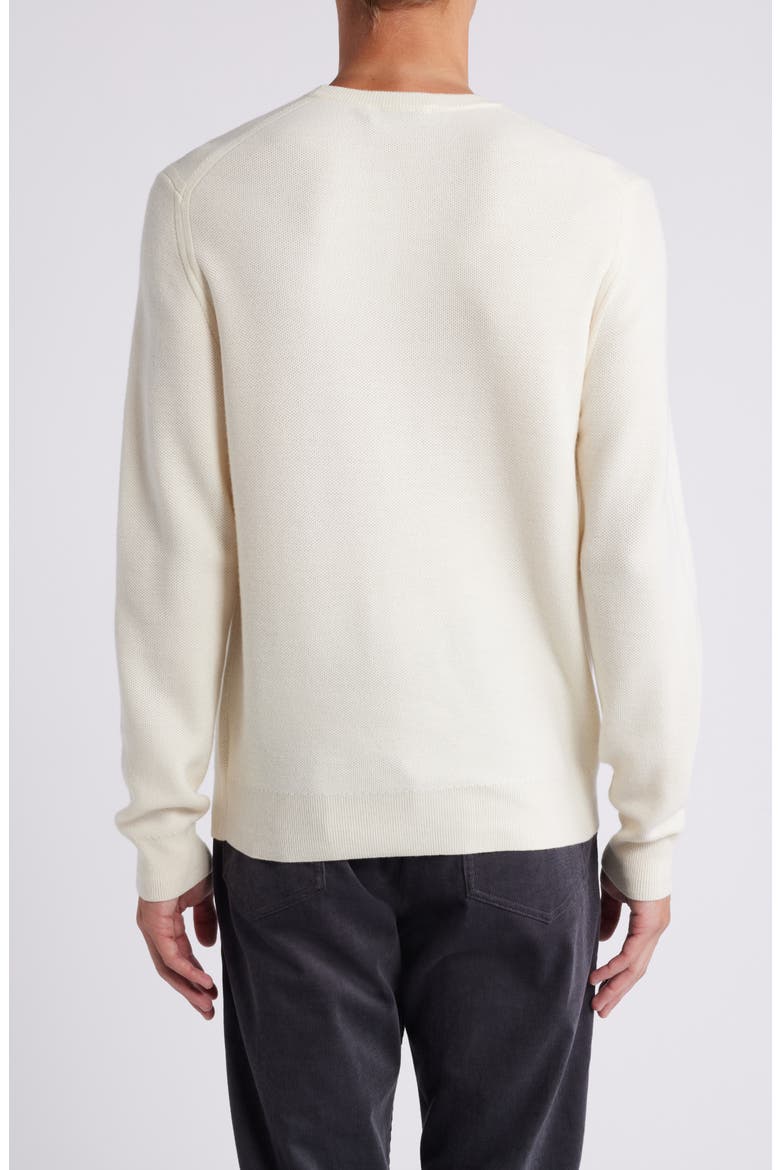 Honeycomb Merino Wool Crewneck Sweater, Alternate, color, WINTER WHITE - C01