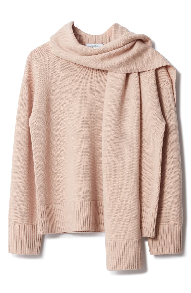 & Other Stories Scarf Detail Relaxed Wool Sweater, Alternate, color,