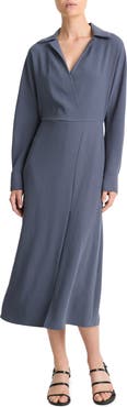 Vince Long Sleeve Shirtdress