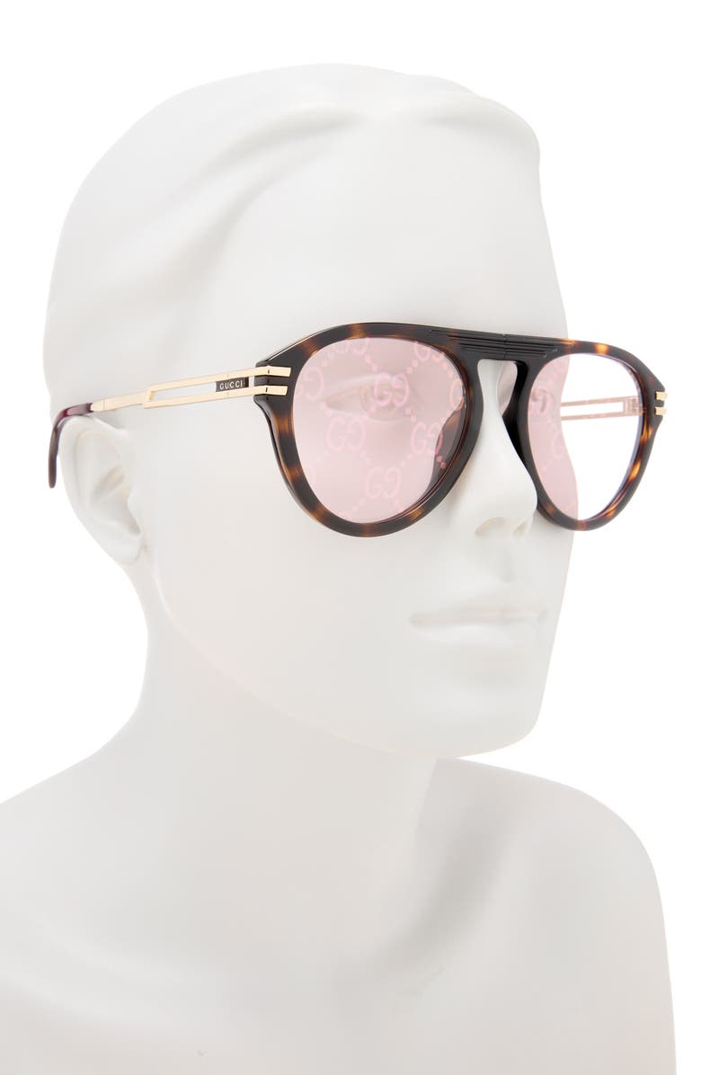 Gucci 55mm Special Edition Pilot Sunglasses, Alternate, color, 