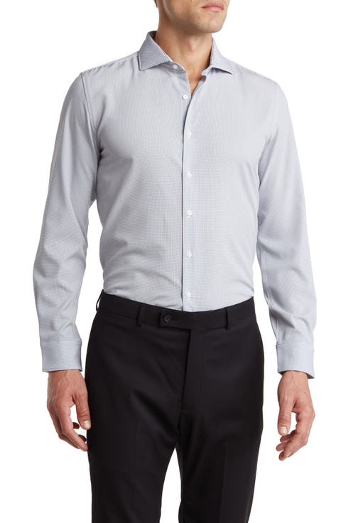 Micro Square Non-Iron Stretch Button-Up Shirt