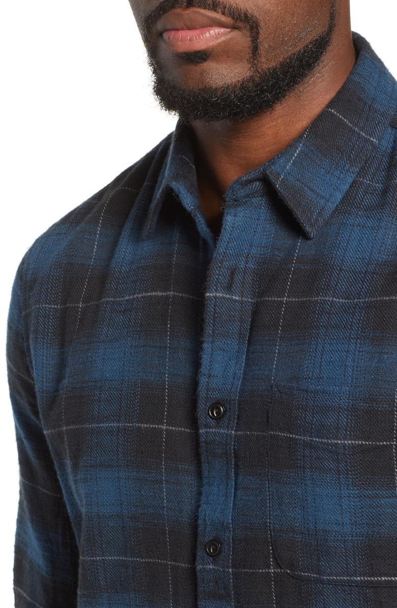 AG Colton Plaid Slim Fit Sport Shirt, Alternate, color, Black/Deep Abyss