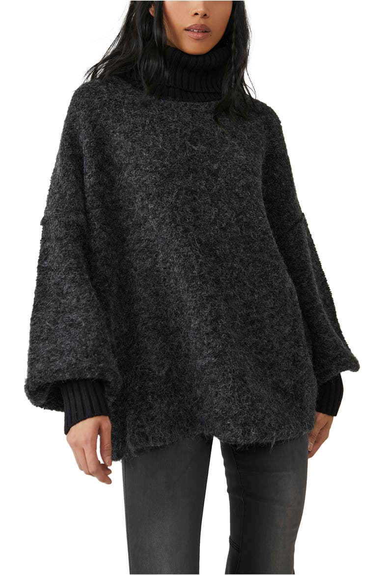 Milo Tunic Sweater, Main, color, BLACK