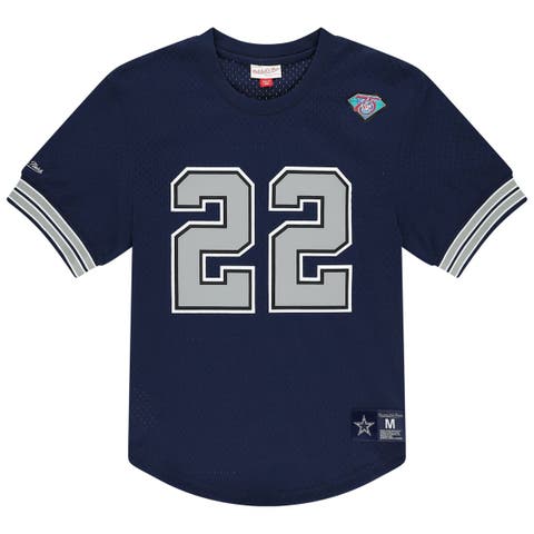 Men's Mitchell & Ness Emmitt Smith Navy Dallas Cowboys Retired Player Name & Number Mesh T-Shirt