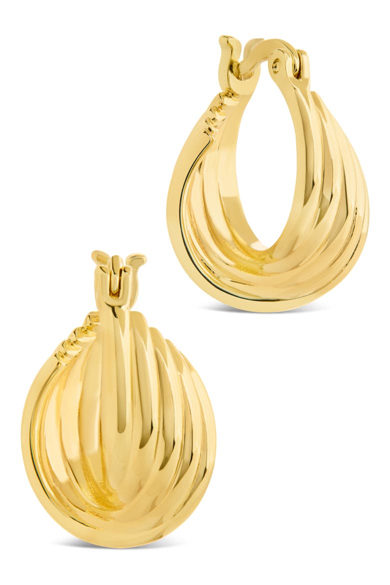 Brigitta Woven Twist Hoop Earrings, Main, color, GOLD