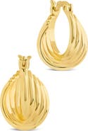Sterling Forever Brigitta Woven Twist Hoop Earrings