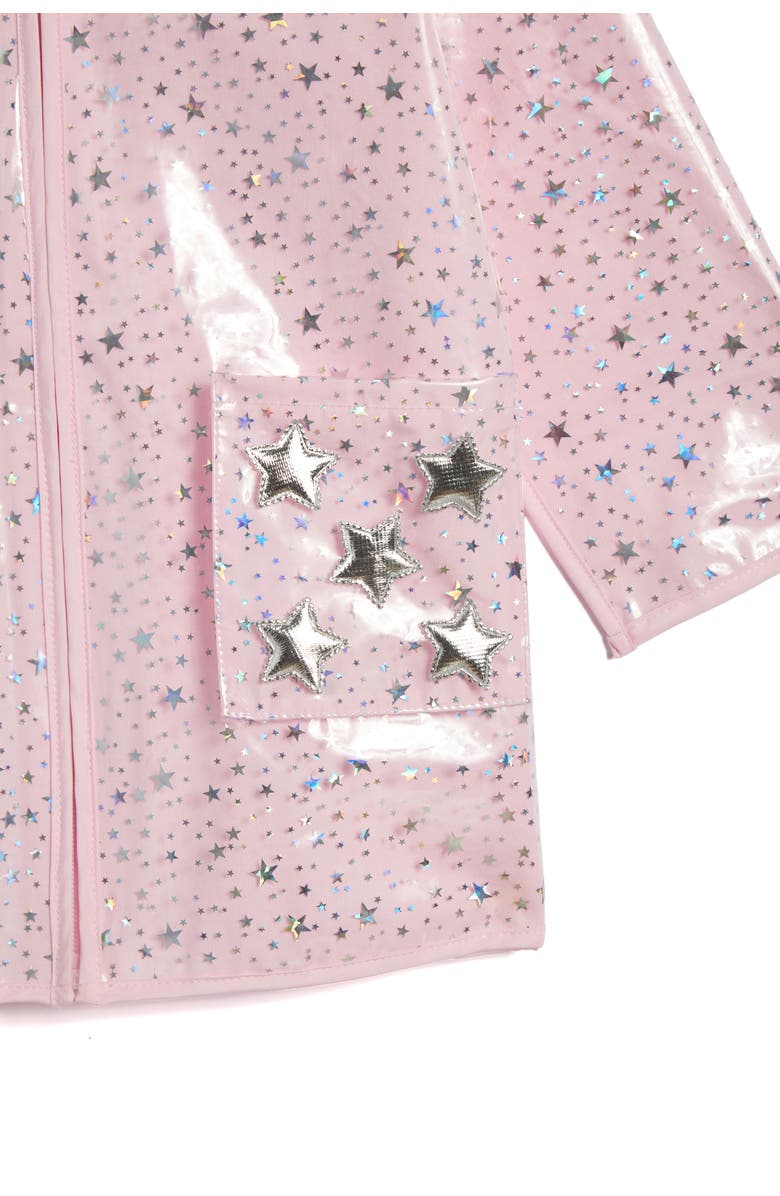 Pippa & Julie Kids' Chelsey Starry Rain Jacket, Alternate, color, Pink