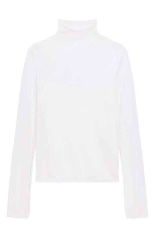 Theory Split Sleeve Roll Neck Wool Blend Sweater In White