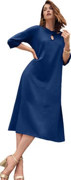 Jessica London Keyhole A-Line T-Shirt Dress
