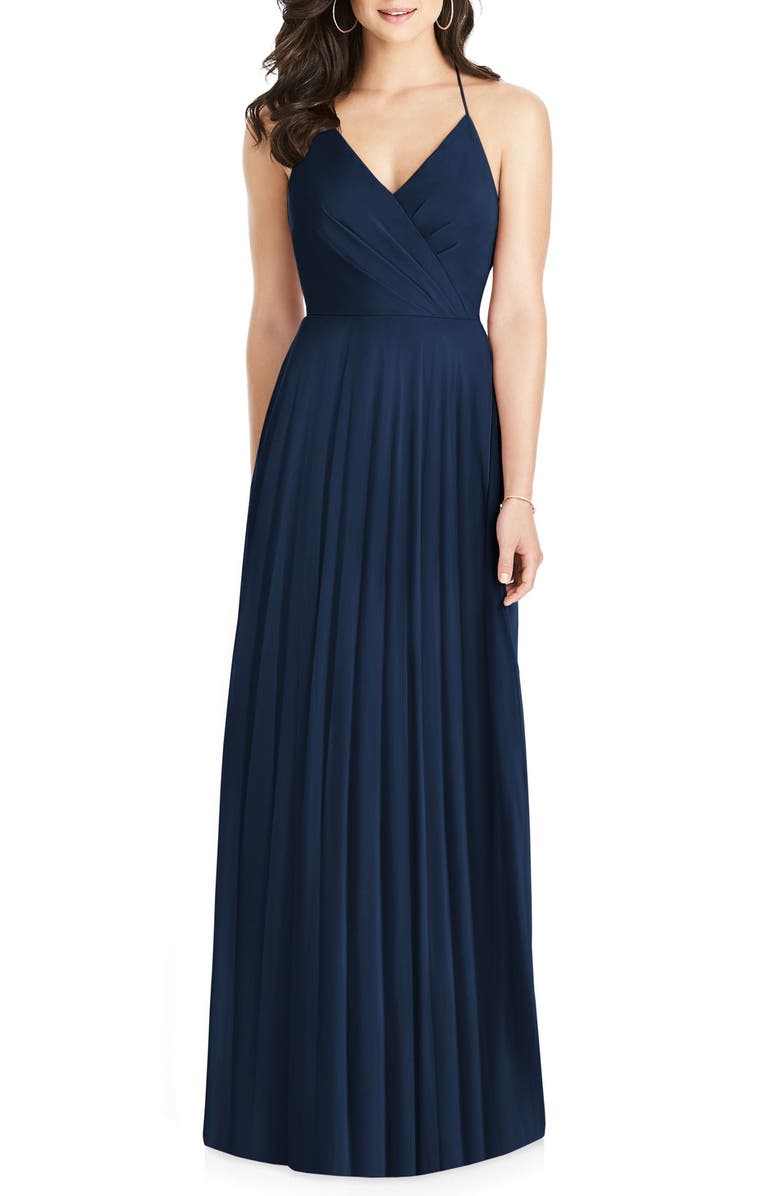 Dessy Collection Ruffle Back Chiffon Gown, Main, color,