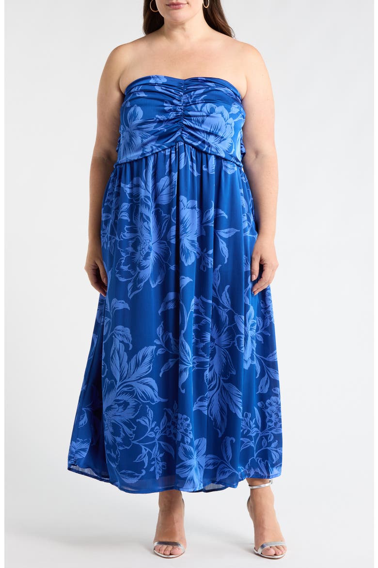 Ciara Floral Tiffi Convertible Maxi Dress, Main, color, NAVY-BLUES