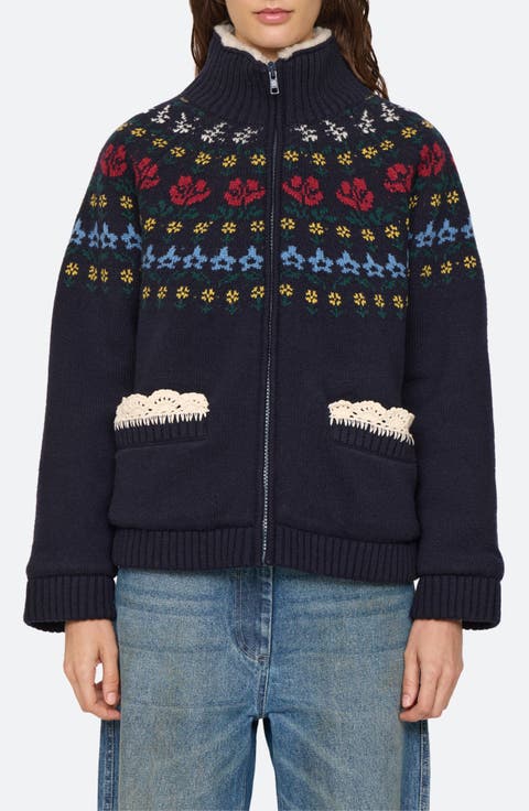 Preston Faux Shearling Lined Knit Jacket