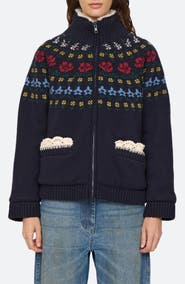 Sea NY Preston Faux Shearling Lined Knit Jacket