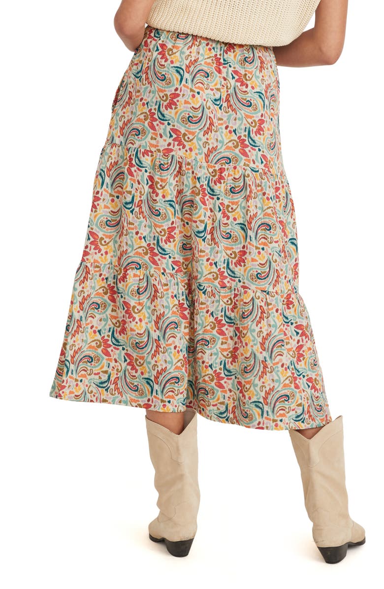 Marine Layer Corrine Paisley Double Cloth Cotton Maxi Skirt, Alternate, color,