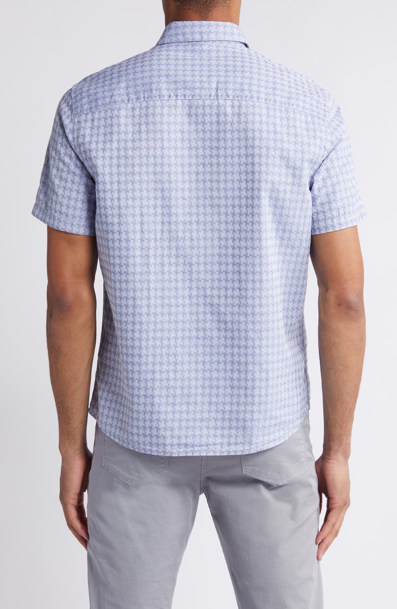 Robert Barakett Dearborn Short Sleeve Button-Up Shirt, Alternate, color, Blue