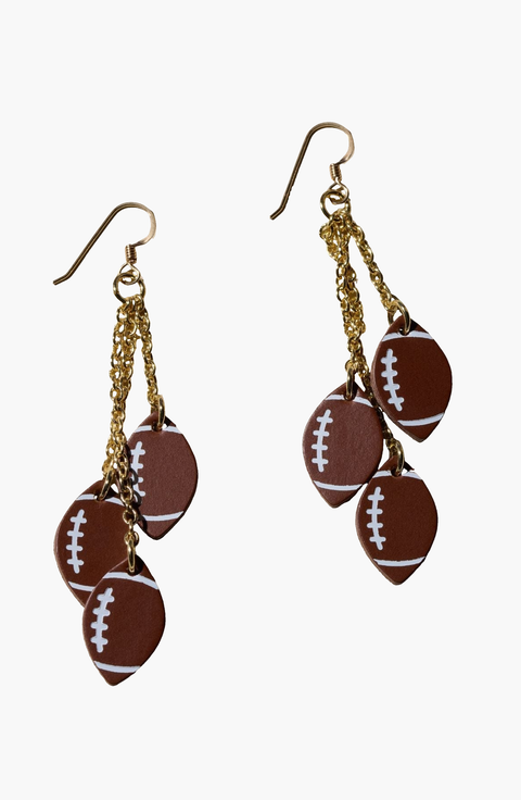 Touchdown Football Leather Earrings