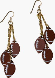 Nickel & Suede Touchdown Football Leather Earrings
