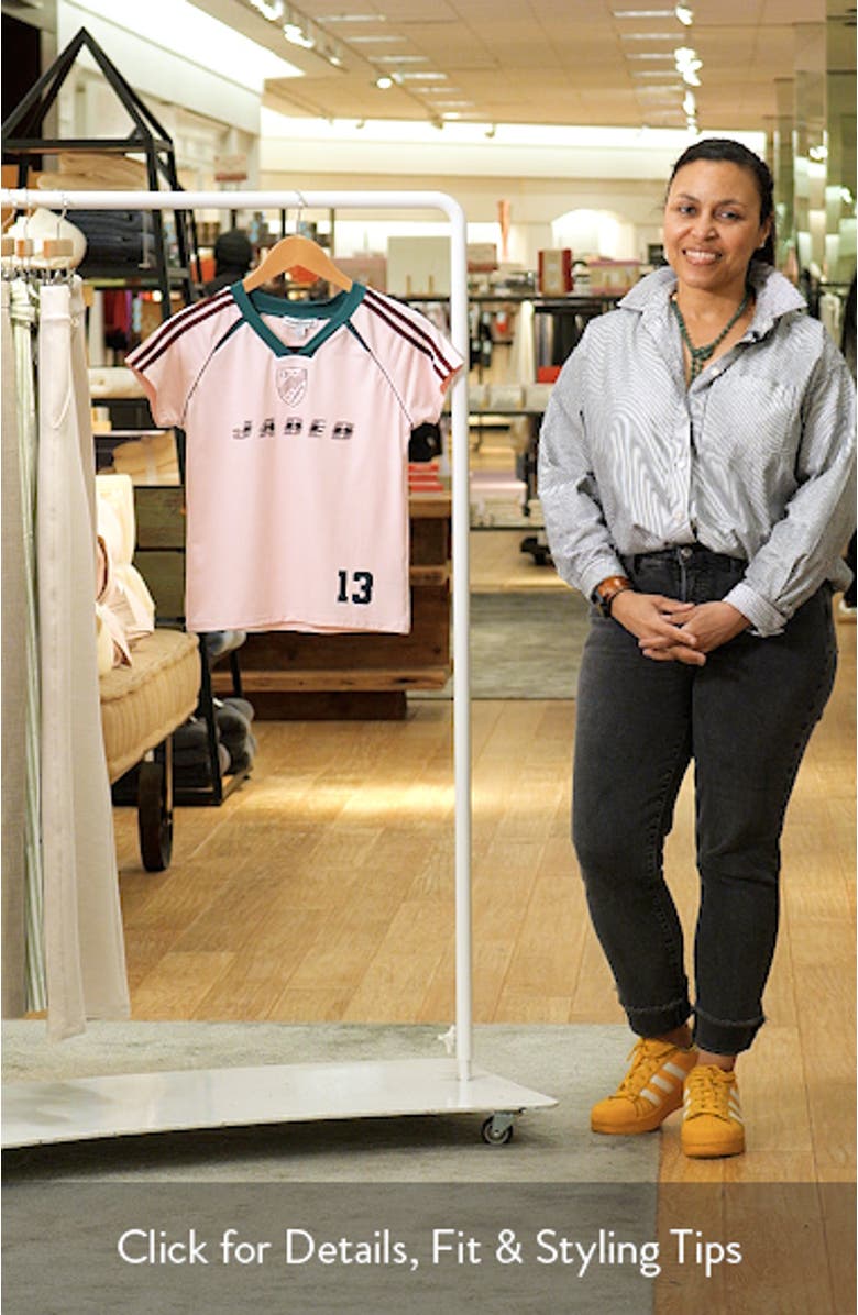 Pink No.13 Football Baby Tee, sales video thumbnail