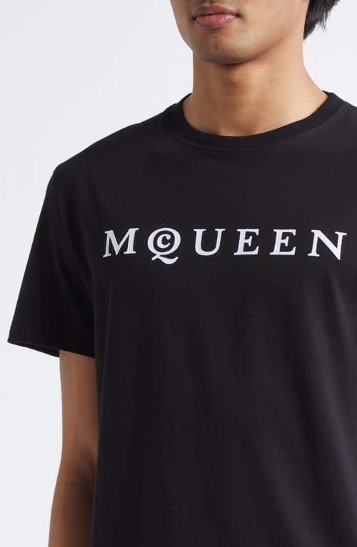 Shop Alexander Mcqueen Mcqueen Logo Graphic T-shirt In Black/white