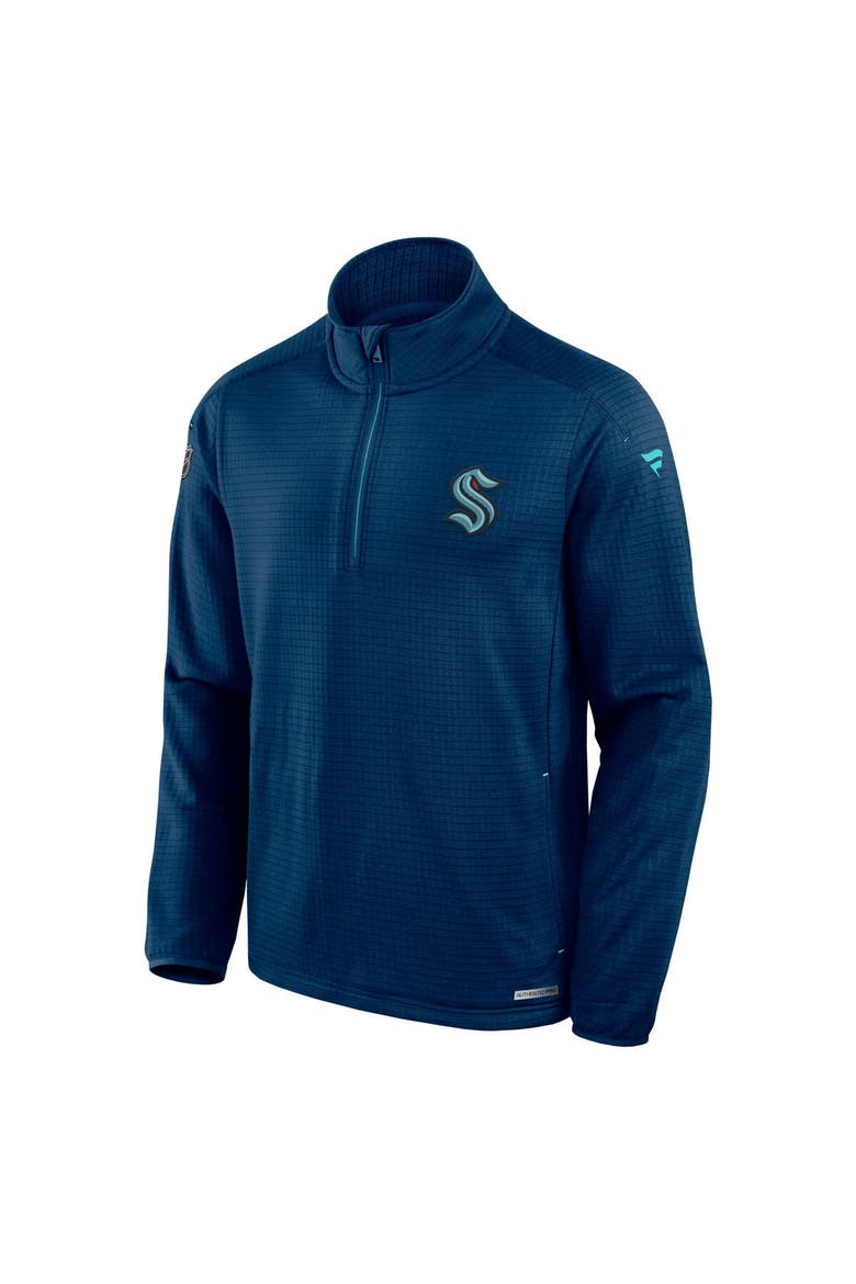Men's Fanatics  Navy Seattle Kraken Big & Tall Authentic Pro Quarter-Zip Top, Alternate, color, Navy